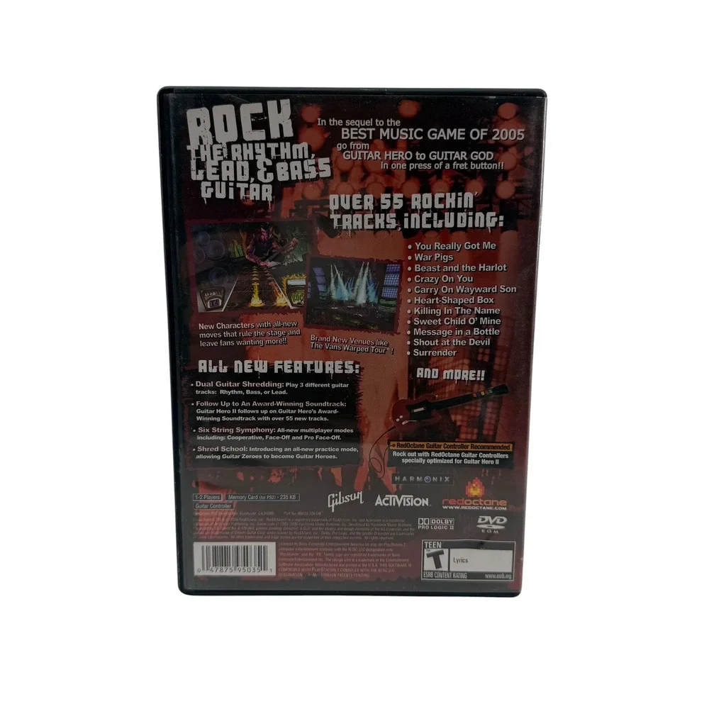 Guitar Hero II 2 PlayStation 2 PS2 Game with‎ Manual RedOctane Activision Tested